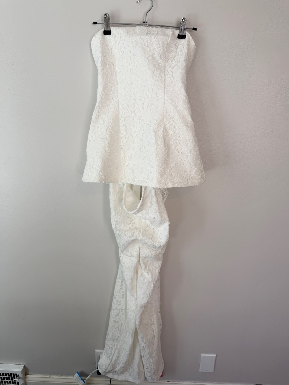 PrettyLittleThing White Lace Bandeau Straight Leg Jumpsuit NWT 6 - Picture 2 of 10